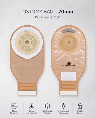G-1 Health Care One-Piece Open Ostomy Bag (70mm)