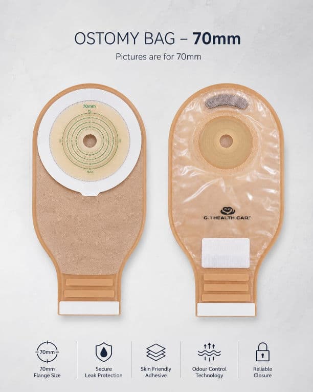 G-1 Health Care One-Piece Open Ostomy Bag (70mm)